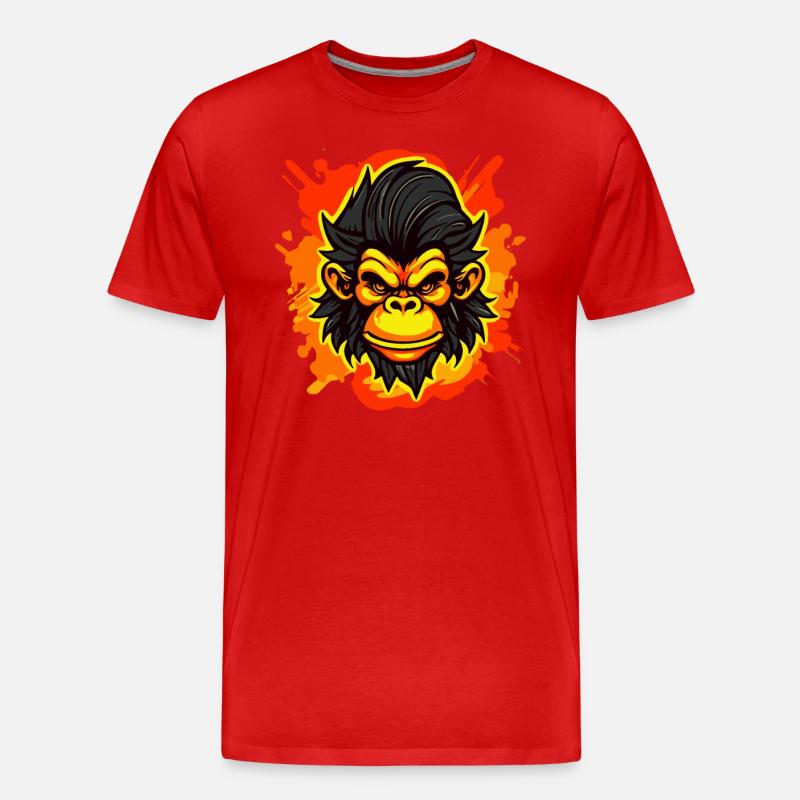 Ein starker Affe - Männer Premium Bio T-Shirt - Rot