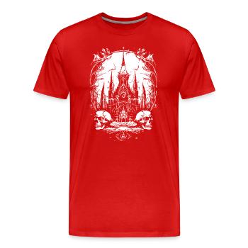 Hölle Horror: Haus der Totenköpfe - Männer Premium Bio T-Shirt - Rot - Vorne - Damien (186cm)