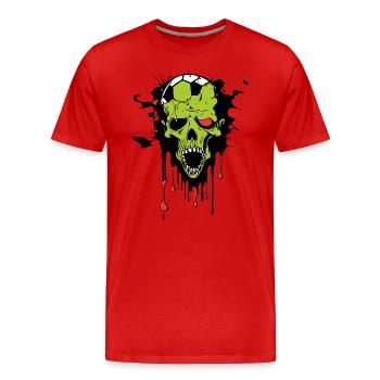 Fußball Zombie - Männer Premium Bio T-Shirt - Rot - Vorne - Damien (186cm)