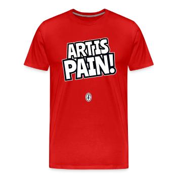 L’art, c’est la douleur - T-shirt bio Premium Homme - rouge - Devant - Damien (186cm)
