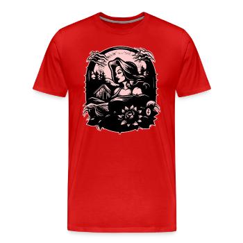 Rose Mère Nature Dame - T-shirt bio Premium Homme - rouge - Devant - Damien (186cm)