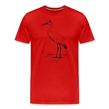 Grand oiseau sur échasses comme une grue - T-shirt bio Premium Homme - rouge - Devant - Damien (186cm)