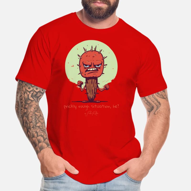 Situation difficile et épicée, un cactus en difficulté T-shirt bio Premium Homme