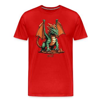 Spielzeug Drache - Männer Premium Bio T-Shirt - Rot - Vorne - Damien (186cm)