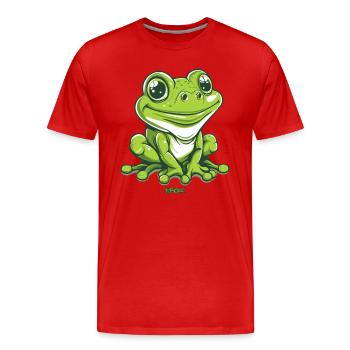 Großer und freundlicher Frosch - Männer Premium Bio T-Shirt - Rot - Vorne - Damien (186cm)
