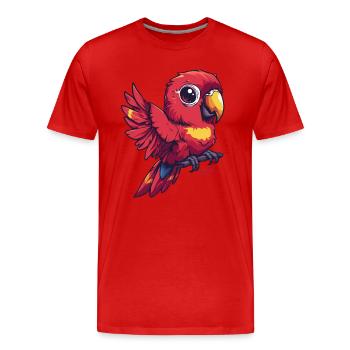 Perroquet super mignon - T-shirt bio Premium Homme - rouge - Devant - Damien (186cm)