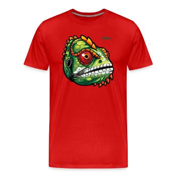 Chamäleon Echse - Männer Premium Bio T-Shirt - Rot - Vorne - Damien (186cm)