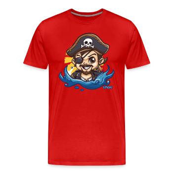 Der gutaussehende Chibi Kapitän Pirat - Männer Premium Bio T-Shirt - Rot - Vorne - Damien (186cm)