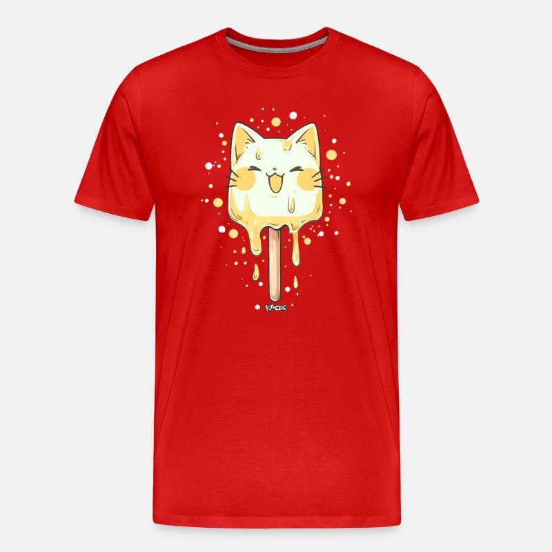 Eis Katze am Stil - Männer Premium Bio T-Shirt - Rot
