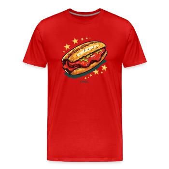 Chaud et savoureux : sandwich sandwich - T-shirt bio Premium Homme - rouge - Devant - Damien (186cm)
