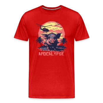Cochon de l’apocalypse - T-shirt bio Premium Homme - rouge - Devant - Damien (186cm)