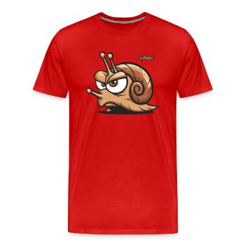 Ein genervte Schnecke - Männer Premium Bio T-Shirt - Rot - Vorne - Damien (186cm)