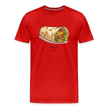 Food Wrap Falaffel Salade Sac à viande - T-shirt bio Premium Homme - rouge - Devant - Damien (186cm)