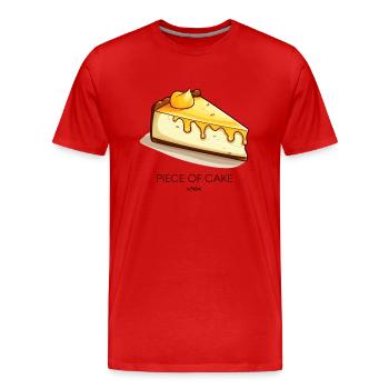 Ein Stück Zitronen-Käsekuchen Kuchen - Männer Premium Bio T-Shirt - Rot - Vorne - Damien (186cm)
