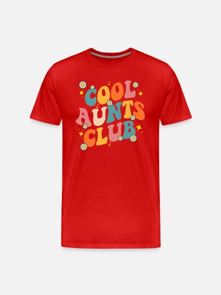 Groovy Retro Hippie 60s 70s Back Print Cool Aunts - Men's Premium Organic T-Shirt - red