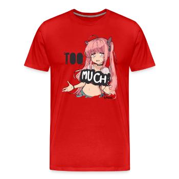 Is it too much? Laughing anime girl - Men's Premium Organic T-Shirt - red - Front - Damien (186cm)