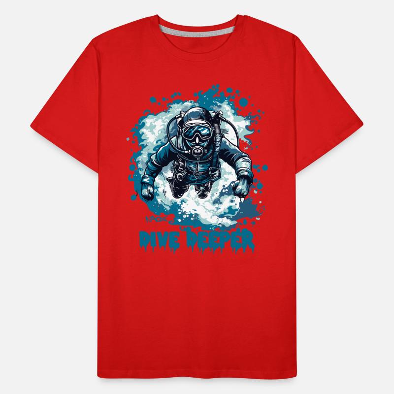 Dive Deeper: Scuba Diver Men's Premium Organic T-Shirt