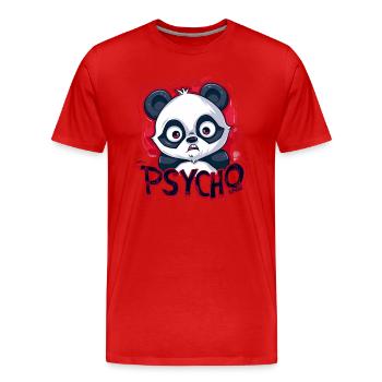 Cute Cartoon Psycho Panda - Men's Premium Organic T-Shirt - red - Front - Damien (186cm)