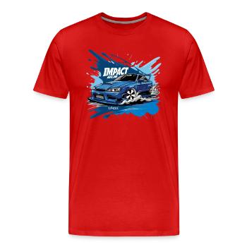 Japan D Initial Impact Blue JDM Street Racer Auto - Männer Premium Bio T-Shirt - Rot - Vorne - Damien (186cm)