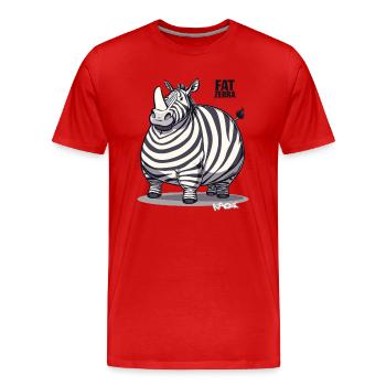 Un rhinocéros déguisé en gros zèbre - T-shirt bio Premium Homme - rouge - Devant - Damien (186cm)