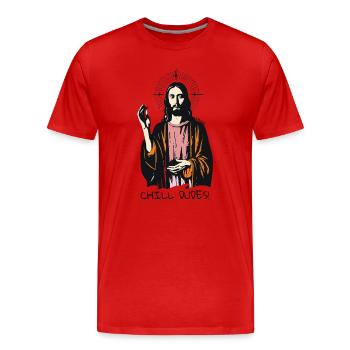 Relaxed guys, calm and cool Jesus guy - Men's Premium Organic T-Shirt - red - Front - Damien (186cm)