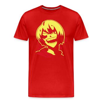 Rire doux-amer : Crazy Evil Anime Girl - T-shirt bio Premium Homme - rouge - Devant - Damien (186cm)