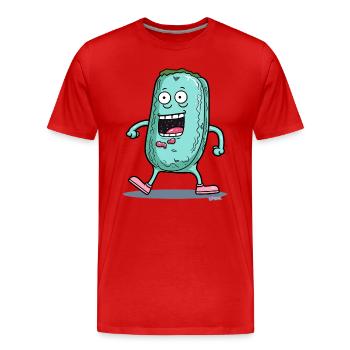 Lustiges Retro-Cartoon-Gemüse mit Selbstbewußtsein - Männer Premium Bio T-Shirt - Rot - Vorne - Damien (186cm)