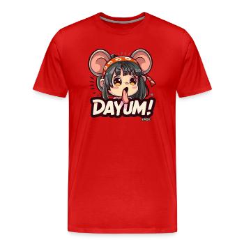 Verdammt! Coole Anime-Maus Mädchen ist erstaunt - Männer Premium Bio T-Shirt - Rot - Vorne - Damien (186cm)