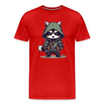 Prince des voleurs : raton laveur - T-shirt bio Premium Homme - rouge - Devant - Damien (186cm)