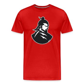 Un samouraï dans l’ombre - T-shirt bio Premium Homme - rouge - Devant - Damien (186cm)