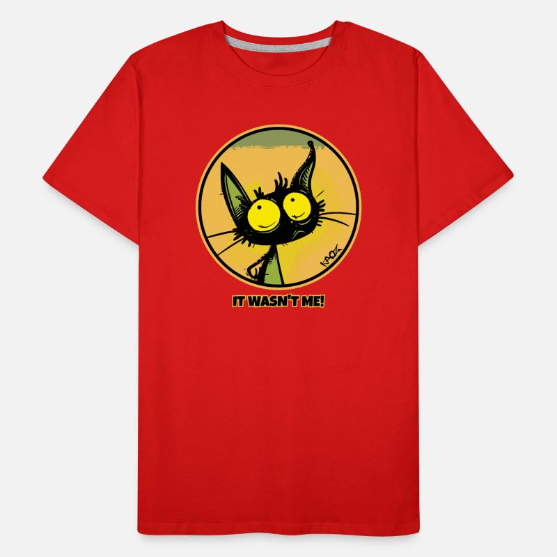 Le chat innocent et cool : « Ce n’était pas moi ! » T-shirt bio Premium Homme