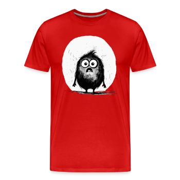 Confus Petit Monstre Mignon Effrayant - T-shirt bio Premium Homme - rouge - Devant - Damien (186cm)