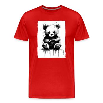 Chain Breaker: Small Cuddly Fabric Bear - Men's Premium Organic T-Shirt - red - Front - Damien (186cm)