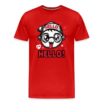 Der lustige seltsame Hallo-Hallo-Junge - Männer Premium Bio T-Shirt - Rot - Vorne - Damien (186cm)