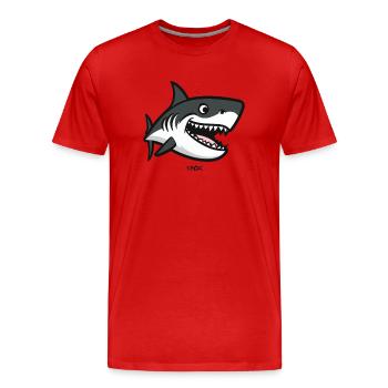 Lustiger, alberner Hai - Männer Premium Bio T-Shirt - Rot - Vorne - Damien (186cm)
