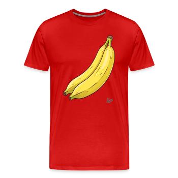 Deux bananes sont une paire de bananes - T-shirt bio Premium Homme - rouge - Devant - Damien (186cm)