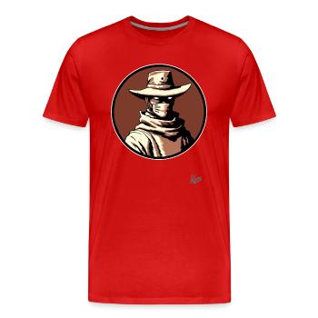Duell am Mittag Western-Gesichtsmaske Cowboy - Männer Premium Bio T-Shirt - Rot - Vorne - Damien (186cm)