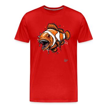 Drôle Horreur Clownfish - T-shirt bio Premium Homme - rouge - Devant - Damien (186cm)