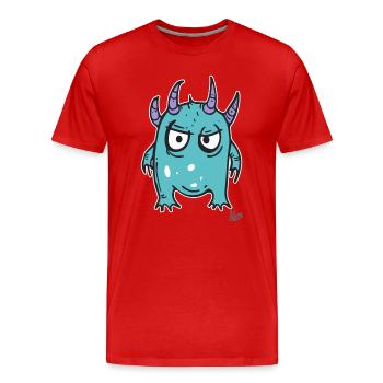 Kleiner Monster Kerl - Männer Premium Bio T-Shirt - Rot - Vorne - Damien (186cm)