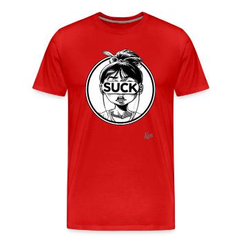 Les gens sont terribles et ennuyeux - T-shirt bio Premium Homme - rouge - Devant - Damien (186cm)