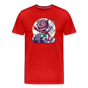 Petit diable de voiture italien - T-shirt bio Premium Homme - rouge - Devant - Damien (186cm)