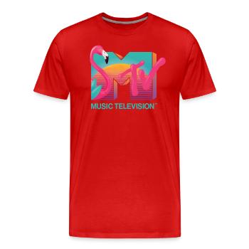 MTV Music Television Flamingo-Logo - Männer Premium Bio T-Shirt - Rot - Vorne - Damien (186cm)