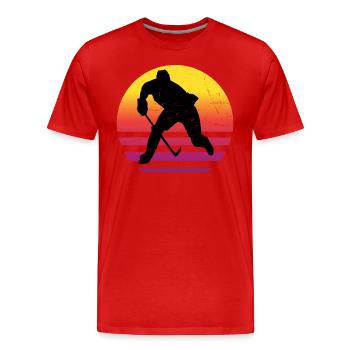 Hockey sur glace Joueur de hockey sur glace Hockey sur glace Hockey sur glace - T-shirt bio Premium Homme - rouge - Devant - Damien (186cm)