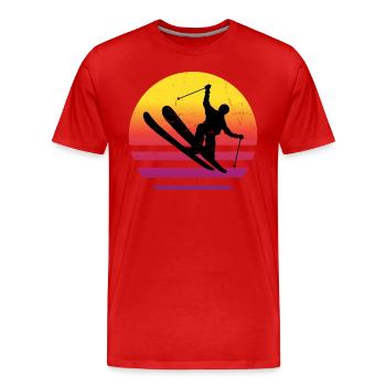 Slopestyle Hommes Freestyle Ski Ski Freestyle - T-shirt bio Premium Homme - rouge - Devant - Damien (186cm)