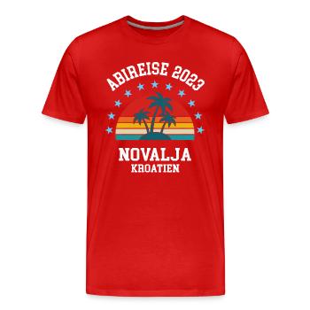 Novalja Abireise Kroatien 2023 Abifahrt Reise Abi - Männer Premium Bio T-Shirt - Rot - Vorne - Damien (186cm)