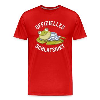 Official Sleep Shirt - Cool Cartoon Frog - Men's Premium Organic T-Shirt - red - Front - Damien (186cm)