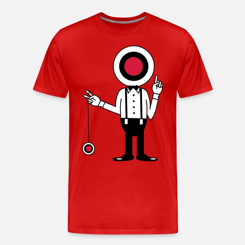 Mann mit Zielscheibe und Jojo - Männer Premium Bio T-Shirt - Rot