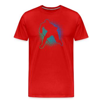 Joueurs de hockey sur glace Hockey sur glace Hockey sur glace Hockey sur glace - T-shirt bio Premium Homme - rouge - Devant - Damien (186cm)