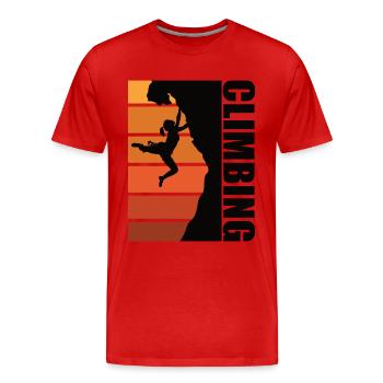 Sport Climbing - Free Climbing - Men's Premium Organic T-Shirt - red - Front - Damien (186cm)