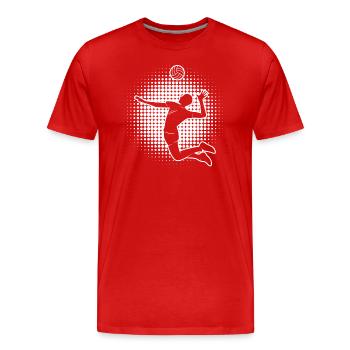 Joueurs de volley-ball Jeux de volley-ball Beach Volley - T-shirt bio Premium Homme - rouge - Devant - Damien (186cm)